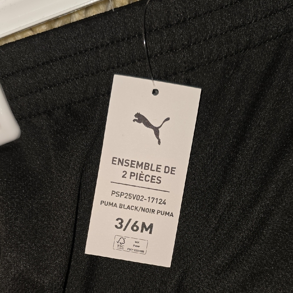 Puma Kids' Black and Neon Yellow Outfit 3/6 M - Picture 5 of 8